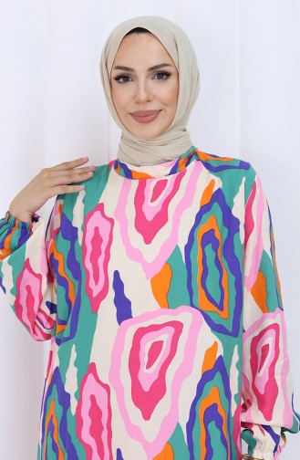 Grün Hijab Kleider 2122-02