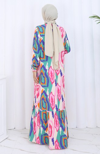 Grün Hijab Kleider 2122-02