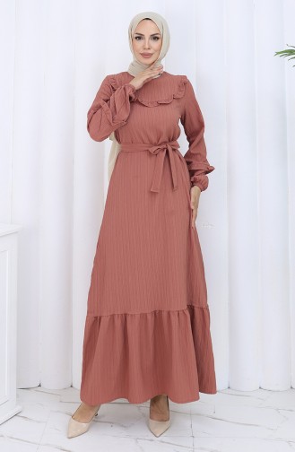 Beige-Rose Hijab Kleider 2123-02