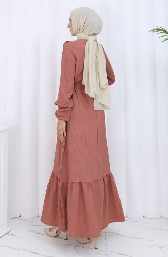 Beige-Rose Hijab Kleider 2123-02
