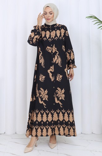 Schwarz Hijab Kleider 2125-01