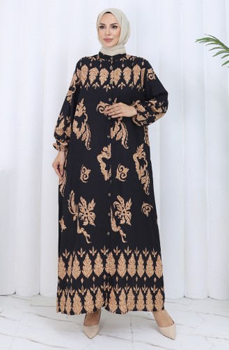 Schwarz Hijab Kleider 2125-01