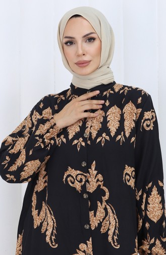 Schwarz Hijab Kleider 2125-01