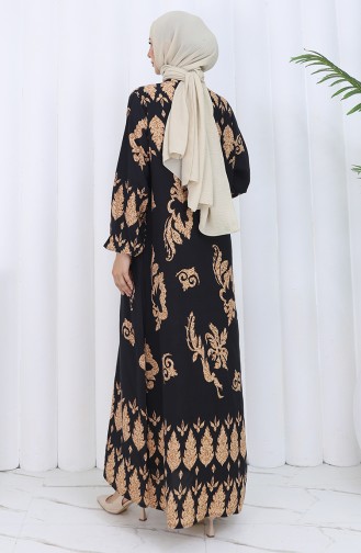 Schwarz Hijab Kleider 2125-01