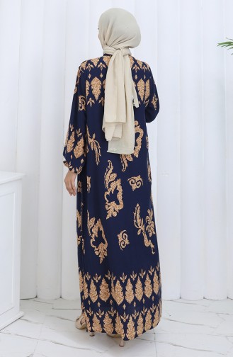 Dunkelblau Hijab Kleider 2125-04