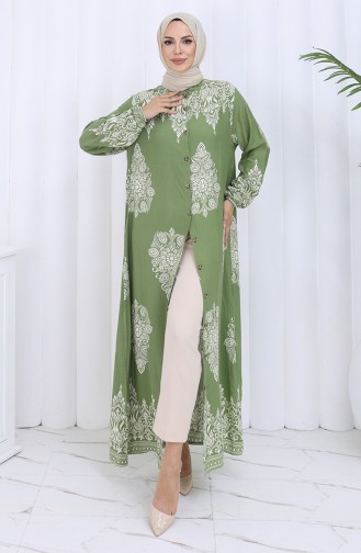 Light Khaki Green İslamitische Jurk 2126-02