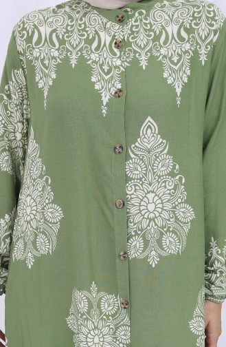 Light Khaki Green İslamitische Jurk 2126-02