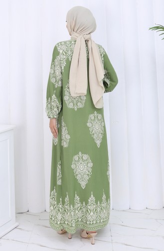 Light Khaki Green İslamitische Jurk 2126-02