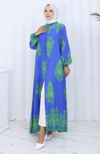Saks-Blau Hijab Kleider 2126-04