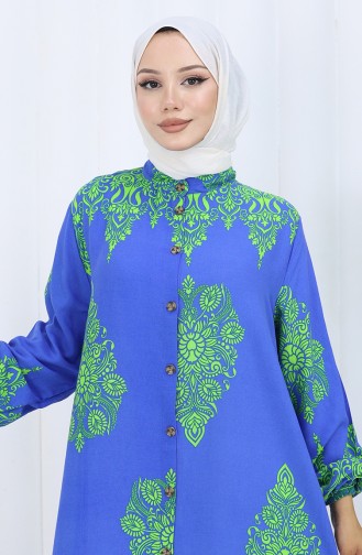 Saks-Blau Hijab Kleider 2126-04