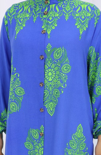 Saks-Blau Hijab Kleider 2126-04