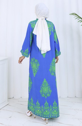 Saks-Blau Hijab Kleider 2126-04