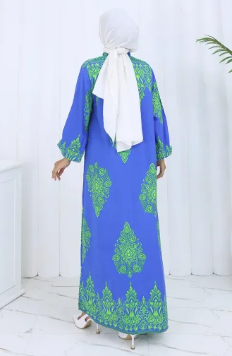 Judge Collar Patterned Dress 2126-04 Saks Green 2126-04