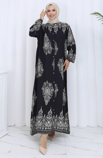 Schwarz Hijab Kleider 2126-05
