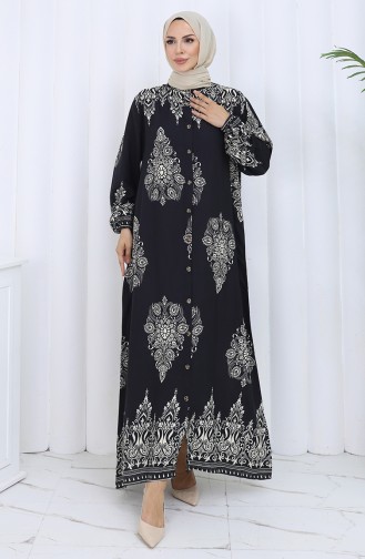 Schwarz Hijab Kleider 2126-05