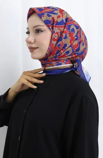 وشاح ناعم منقوش 90202-02 أزرق داكن تيراكوتا 90202-02