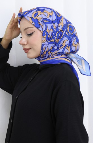 Desenli Soft Eşarp 90202-06 Saks Bej