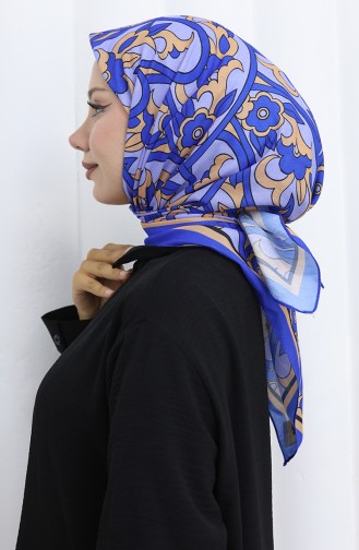 Desenli Soft Eşarp 90202-06 Saks Bej