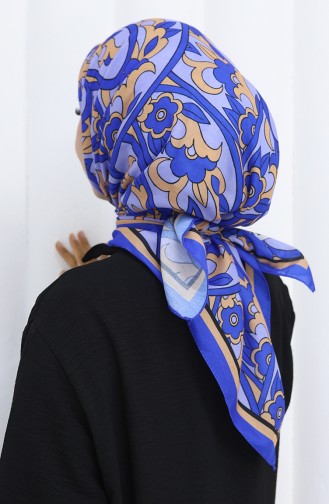 Desenli Soft Eşarp 90202-06 Saks Bej