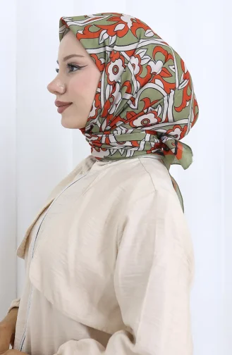 Écharpe Douce à Motifs 90202-09 Vert Brique 90202-09