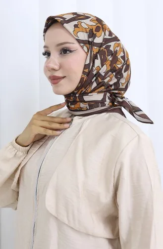 Patterned Soft Scarf 90202-10 Brown Mustard 90202-10