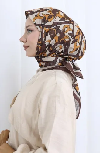 Patterned Soft Scarf 90202-10 Brown Mustard 90202-10