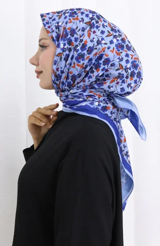 Écharpe Douce à Motifs 90203-01 Bleu 90203-01