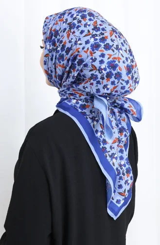 Écharpe Douce à Motifs 90203-01 Bleu 90203-01