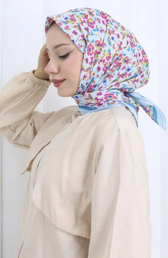 Patterned Soft Scarf 90203-07 Ice Blue 90203-07