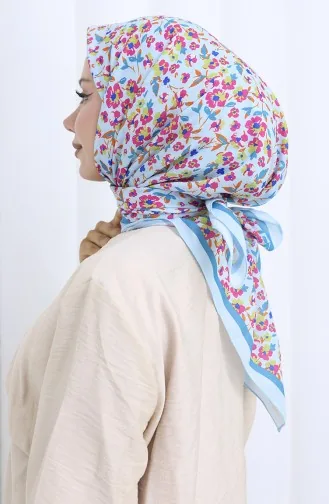 Patterned Soft Scarf 90203-07 Ice Blue 90203-07