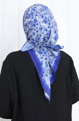 وشاح ناعم منقوش 90203-09 رمادي ساكس 90203-09