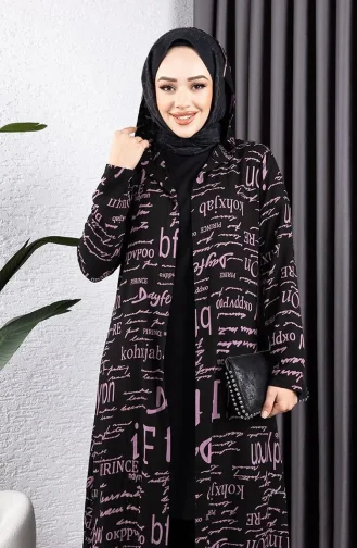 Geschreven 3-delige Hijabset 4012-02 Black Rose Dusty 4012-02