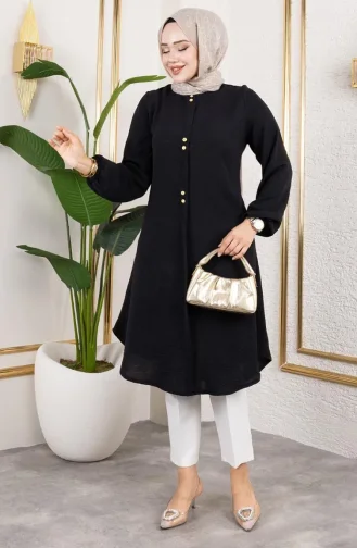 Knoop Gedetailleerde Aerobin Tuniek 0175-01 Zwart 0175-01