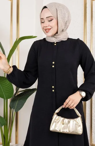 Knoop Gedetailleerde Aerobin Tuniek 0175-01 Zwart 0175-01