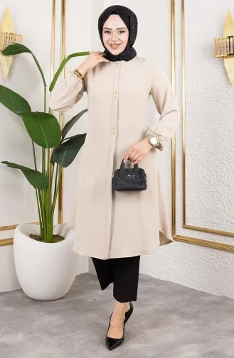 Tunique Aerobin à Boutons Détaillés 0175-02 Vison 0175-02