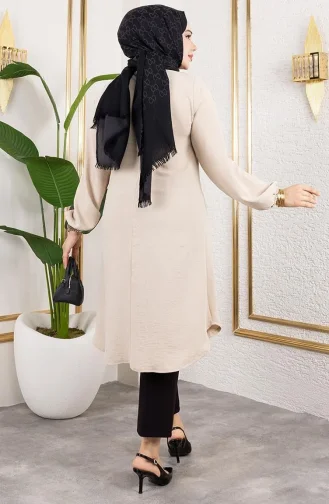 Tunique Aerobin à Boutons Détaillés 0175-02 Vison 0175-02