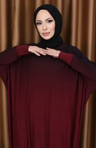 Yarasa Kol Sandy Elbise 1908-10 Bordo