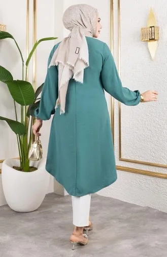 Knoop Gedetailleerde Aerobin Tuniek 0175-07 Amandelgroen 0175-07