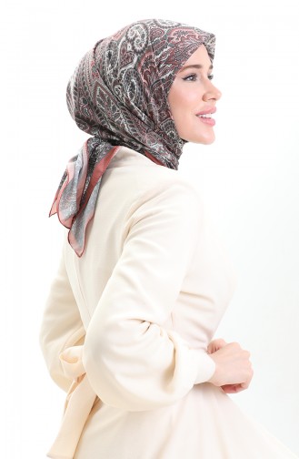 Karaca Desenli Cotton Eşarp 81092-01 Kiremit Yeşil