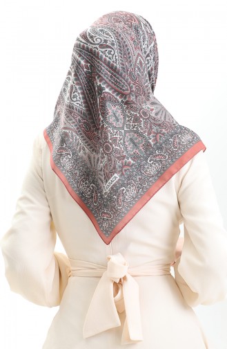 Karaca Desenli Cotton Eşarp 81092-01 Kiremit Yeşil