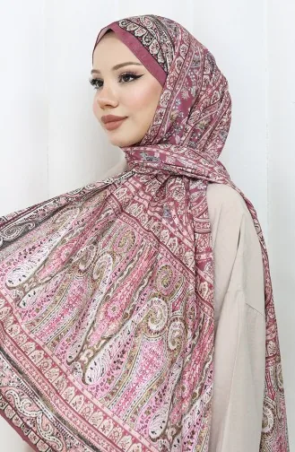 Etnik Desen Vual Şal 70303-04 Gül Kurusu