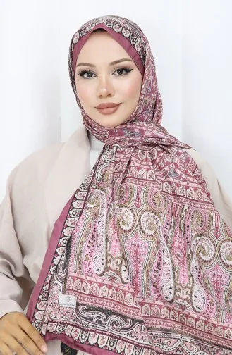 Etnik Desen Vual Şal 70303-04 Gül Kurusu