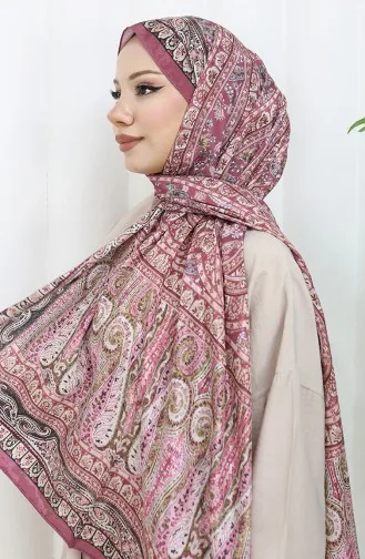 Etnik Desen Vual Şal 70303-04 Gül Kurusu