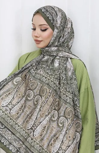 Châle Voile A Motifs Ethnique 70303-05 Khaki 70303-05