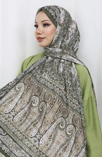 Châle Voile A Motifs Ethnique 70303-05 Khaki 70303-05