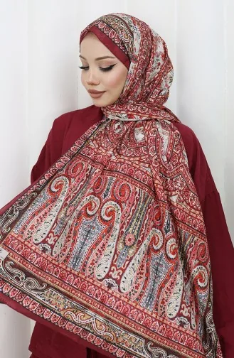 Etnik Desen Vual Şal 70303-14 Bordo