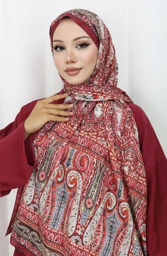 Etnik Desen Vual Şal 70303-14 Bordo