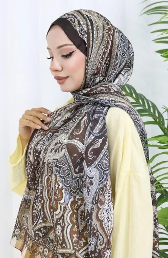 Ethnic Pattern Janjan Shawl 70304-01 Brown 70304-01