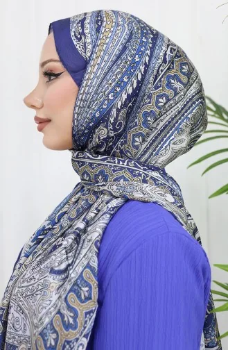 Ethnic Pattern Janjan Shawl 70304-02 Navy Blue 70304-02