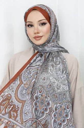 Châle Janjan à Motif Ethnique 70304-11 Couleur Cannelle 70304-11